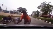 Biker Tries Attacking A Woman And Her Car With His Helmet And Gets Instant Justice