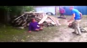 Guy beats alcoholics in a deep shithole of Ukraine