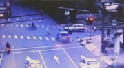 Red Light Runner Kills Biker Then Flips And Rolls Into A Pedestrian Killing Him Too