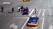 Driver runs over man and gets runned over by his on trike