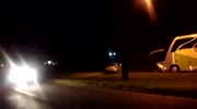 Drunk Idiot On The Wrong Side Of The Road Drives Head On Into A Bus