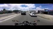 POV biker falls