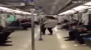 Bitch spits on people in subway