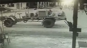 Man Sitting On Some Sort Of Cart Killed When A Passing Van Hits Him