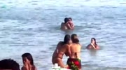 Brazilian couple having public sex on beach