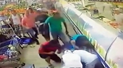 Man With A Huge Knife Stabs And Beats Another Man In Store