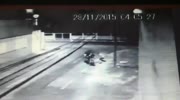 Man beats woman with a helment