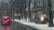 Car Runs Over Old Woman At The Bus Stop With Slow Mo Added