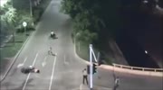 Thugs on bikes killed a rider and immediately shot by cops