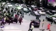 Car Escaping Police Officer Mows Down Pedestrians