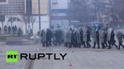 Molotovs & stones: Protesters set Kosovo govt HQ on fire over deal with Serbia