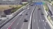 Runaway truck tire smashes through car windshield on a highway in China