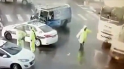 Policeman Directing Traffic Killed When A Truck Drives Over Him