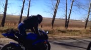 Biker tries to impress other rider and crashes