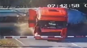 Full Shocking Train Versus Truck On The Railway Crossing Kills Three