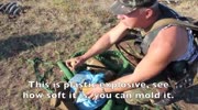 Blowing up unexploded ordnance in eastern Ukraine