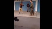 Black gets beaten by Marine