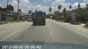 guy almost crushed by lorry