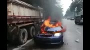 dude saves a guy from a burning car