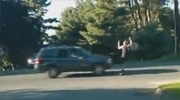 Guy On A Skateboard Skates Into A Passing SUV