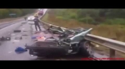 Semi Truck Vaporizes Aquaplaning Car