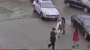 Porsche Runs Over A Woman Squashing Her Against The Steps