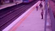 Australian man narrowly avoids being hit by speeding train