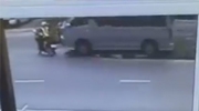 Cop Waiting To Cross On His Bike Wiped Out By Minivan