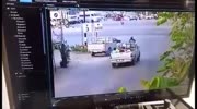 Scooter girl gets run over by mini bus