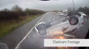 car flips on its roof in horror crash