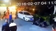 Drunk Driver Knocks Over A Group Of People Then Runs Over Another While He's On The Ground