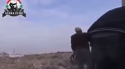 Militant runs away after a close call