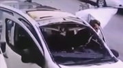 Gas Bottle Explodes In The Car When The Driver Lights A Cigarette