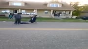 Woman beats the man until he faints