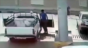 Pick Up Truck Suddenly Explodes At The Fuel Pump