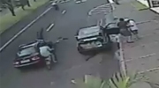 Car Rams Straight Into Cyclists Taking One With Him