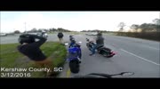 Motorcycle crashes car with terrible thud