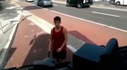 Crazy Man Attacking Bus in Sydney