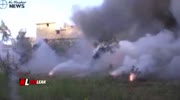 Rebels hell cannon gets a direct hit by Syrian Army artillery shell