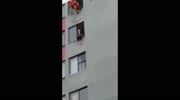 Suicidal Woman Is Knocked Back Through Her Window By Rescuer.