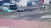 Bus Makes A U-Turn Runs Over People On The Sidewalk