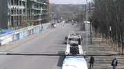 Out of control bus hits a pedestrian