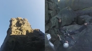 Climber Slips And Falls From A Huge Rock