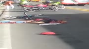 cyclist is hit by truck