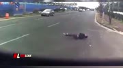 Man gets hit by car - looks like insurance fraud