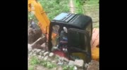 Protesting farmer gets run over by excavator