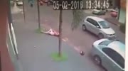 Scooter girl gets in an accident