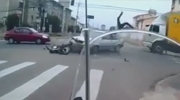 Speeding Rider Smashes Into A Car And Flips Through The Air