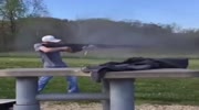 Guy shooting with DEADLY gun!