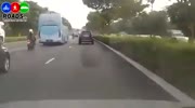 Speeding rider plows into the bus
